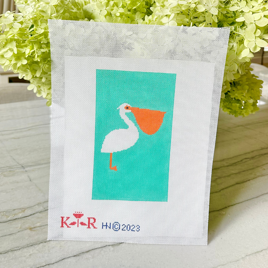 Aqua Pelican Sunglasses Kate Rhees Collab Needlepoint Canvas