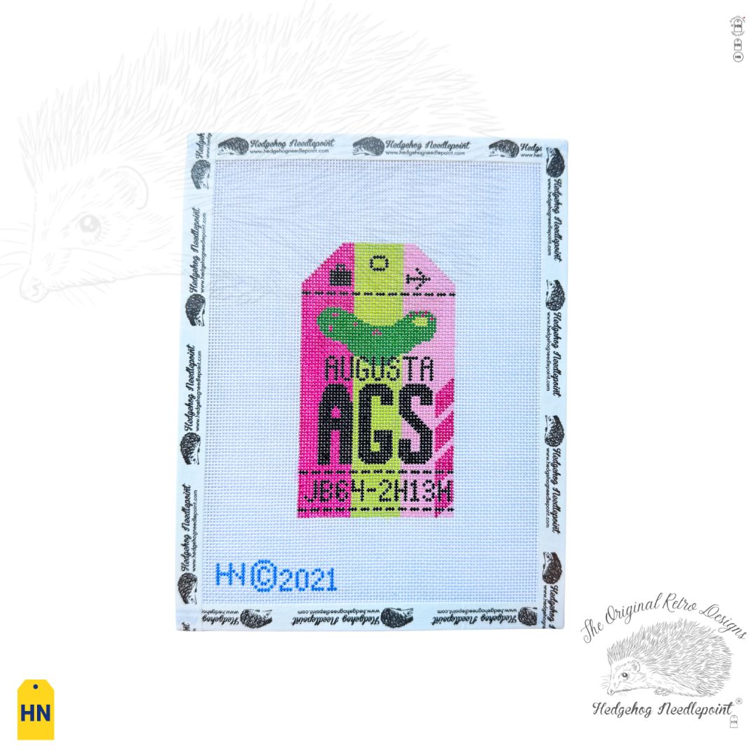 Augusta Retro Travel Tag Needlepoint Canvas