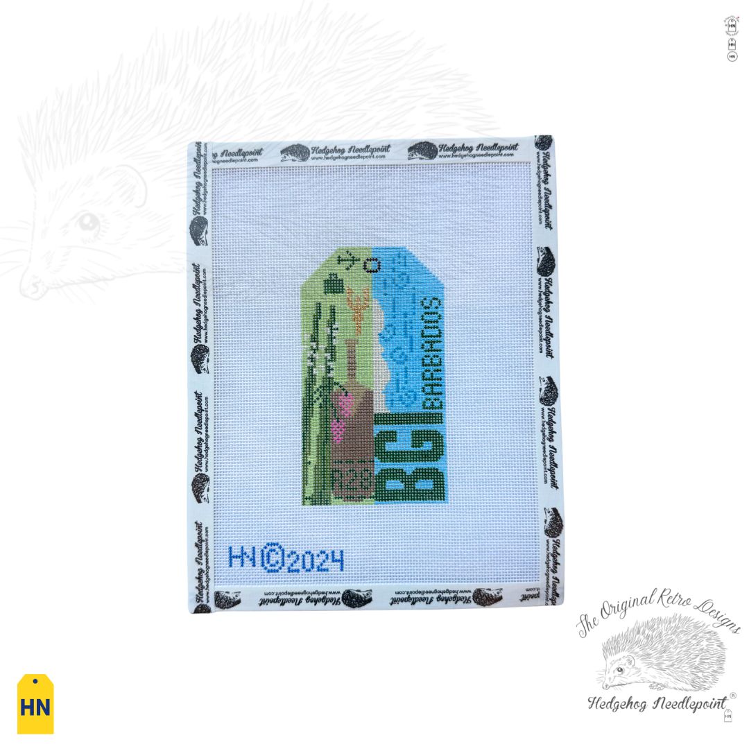 Barbados Retro Travel Tag Needlepoint Canvas
