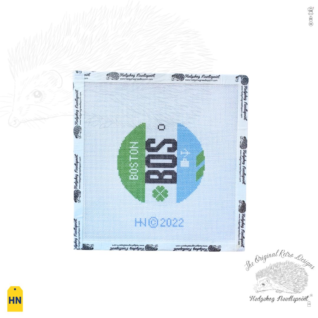 Boston Retro Airport Round Stitch Printed™️ Needlepoint Canvas