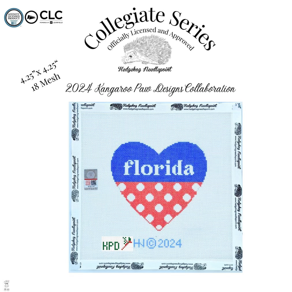 University of Florida Small Heart Needlepoint Canvas