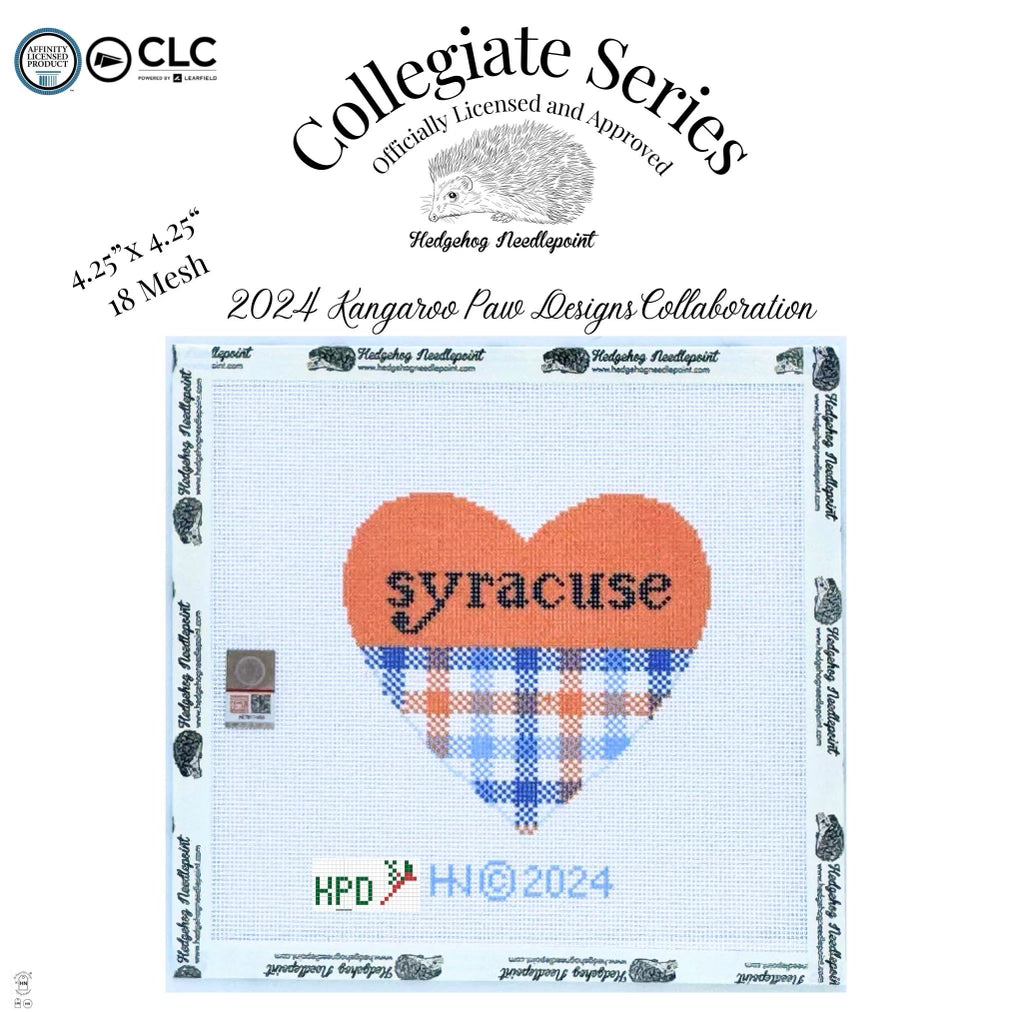 Syracuse University Small Heart Needlepoint Canvas