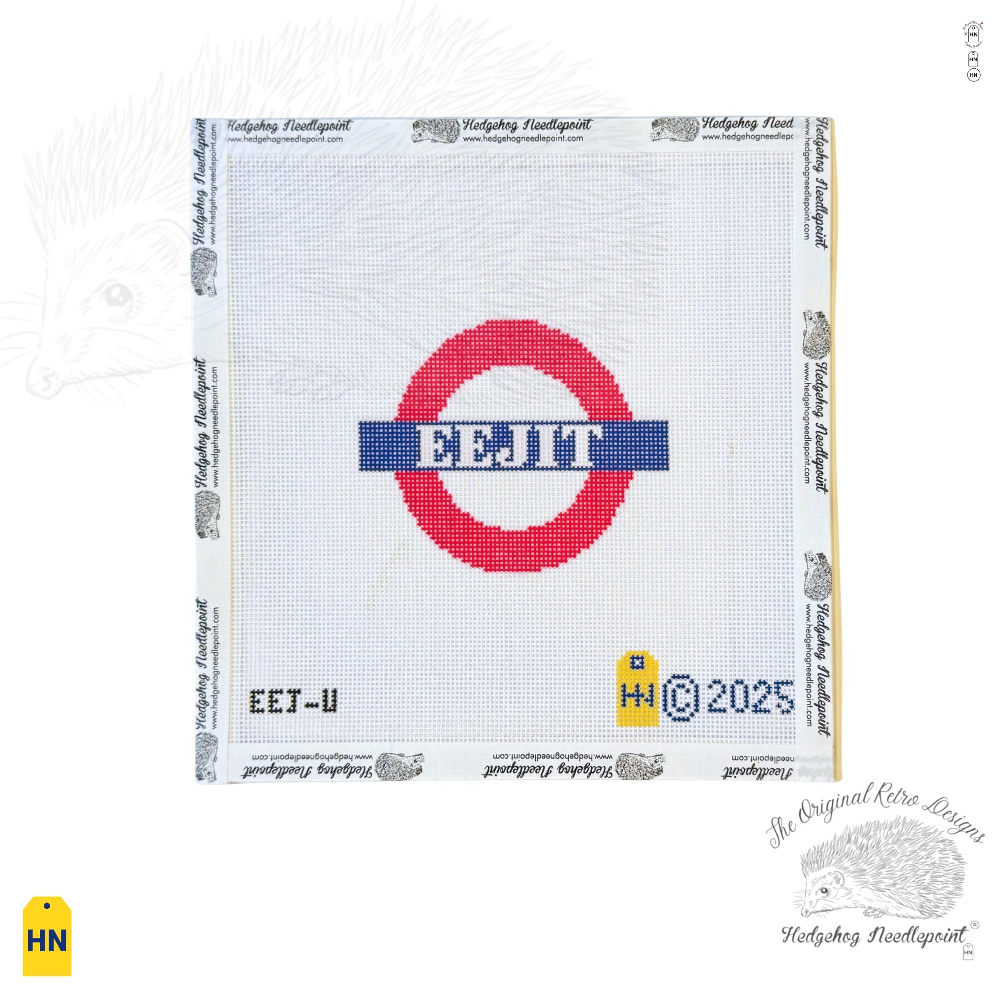 "Eejit" Naughty Underground Coasters Needlepoint Canvas