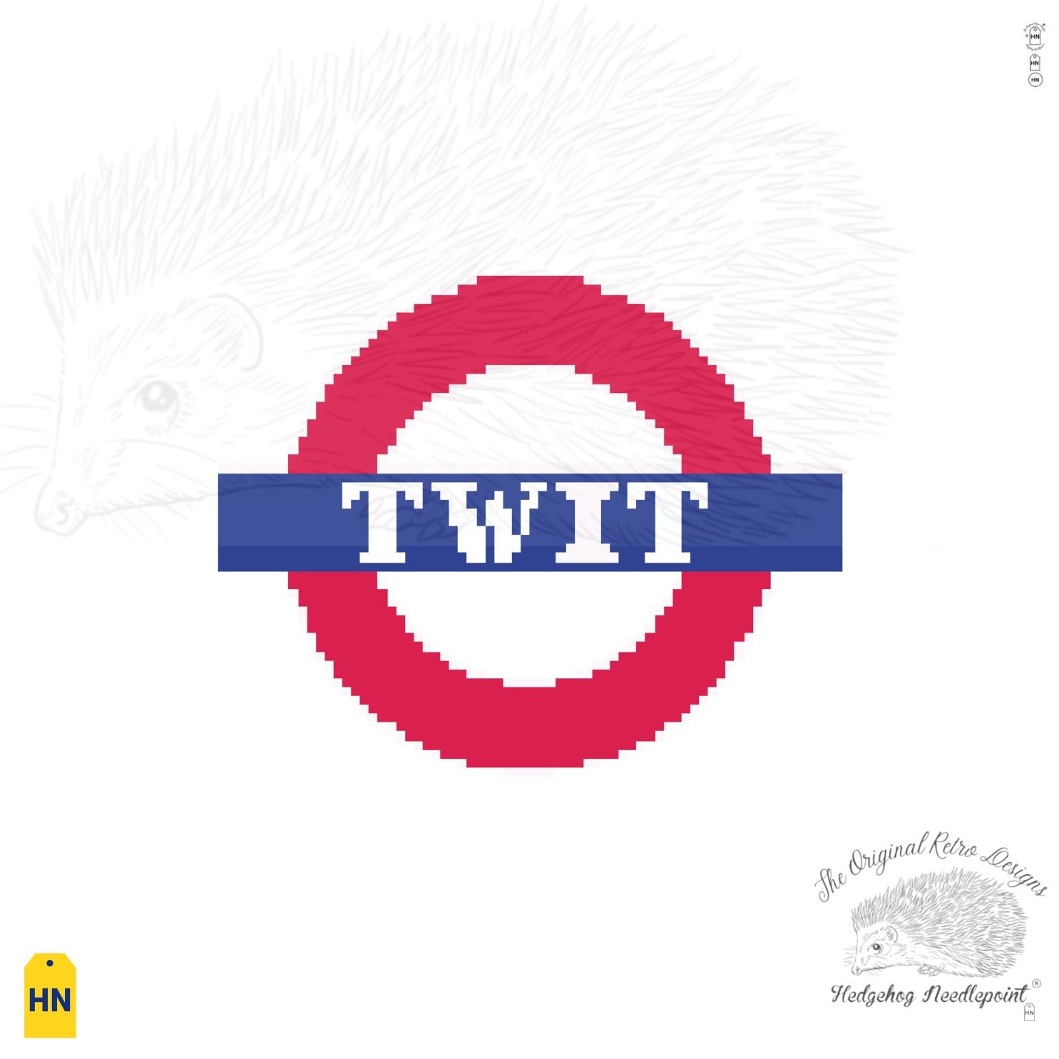 "Twit" Naughty Underground Coasters Needlepoint Canvas PREORDER