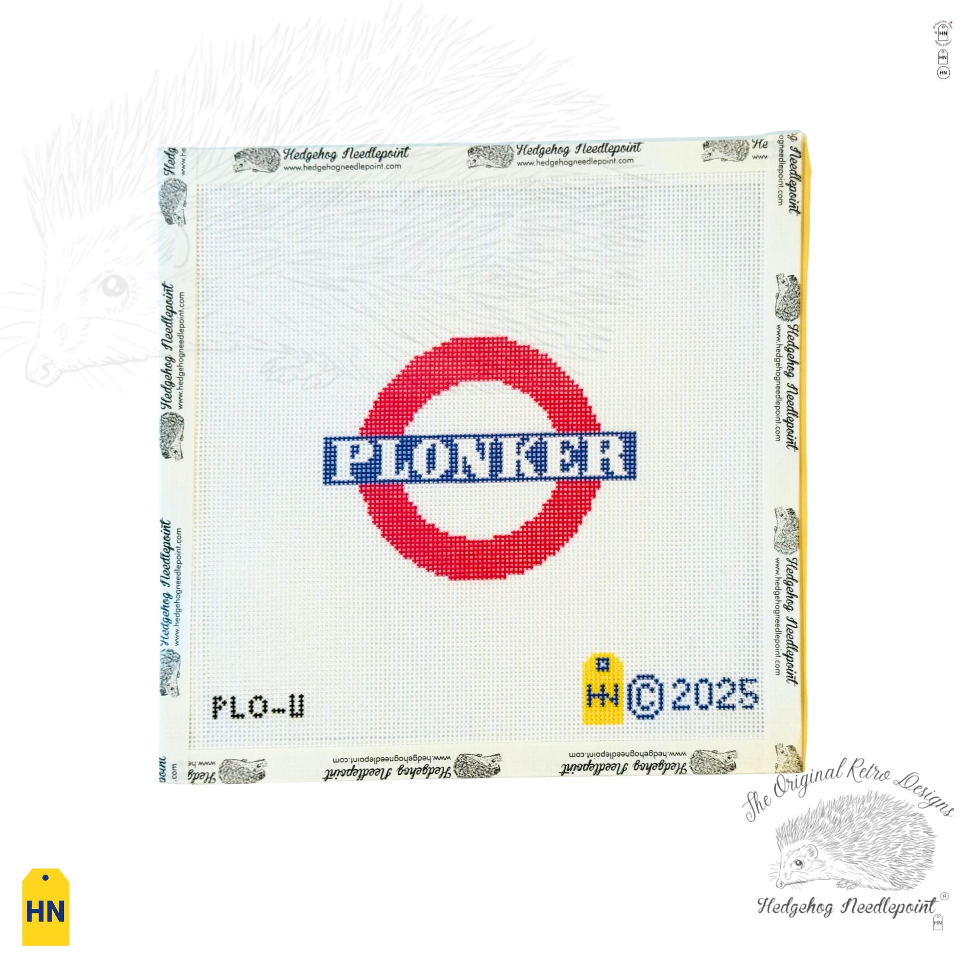 "Plonker" Naughty Underground Coasters Needlepoint Canvas