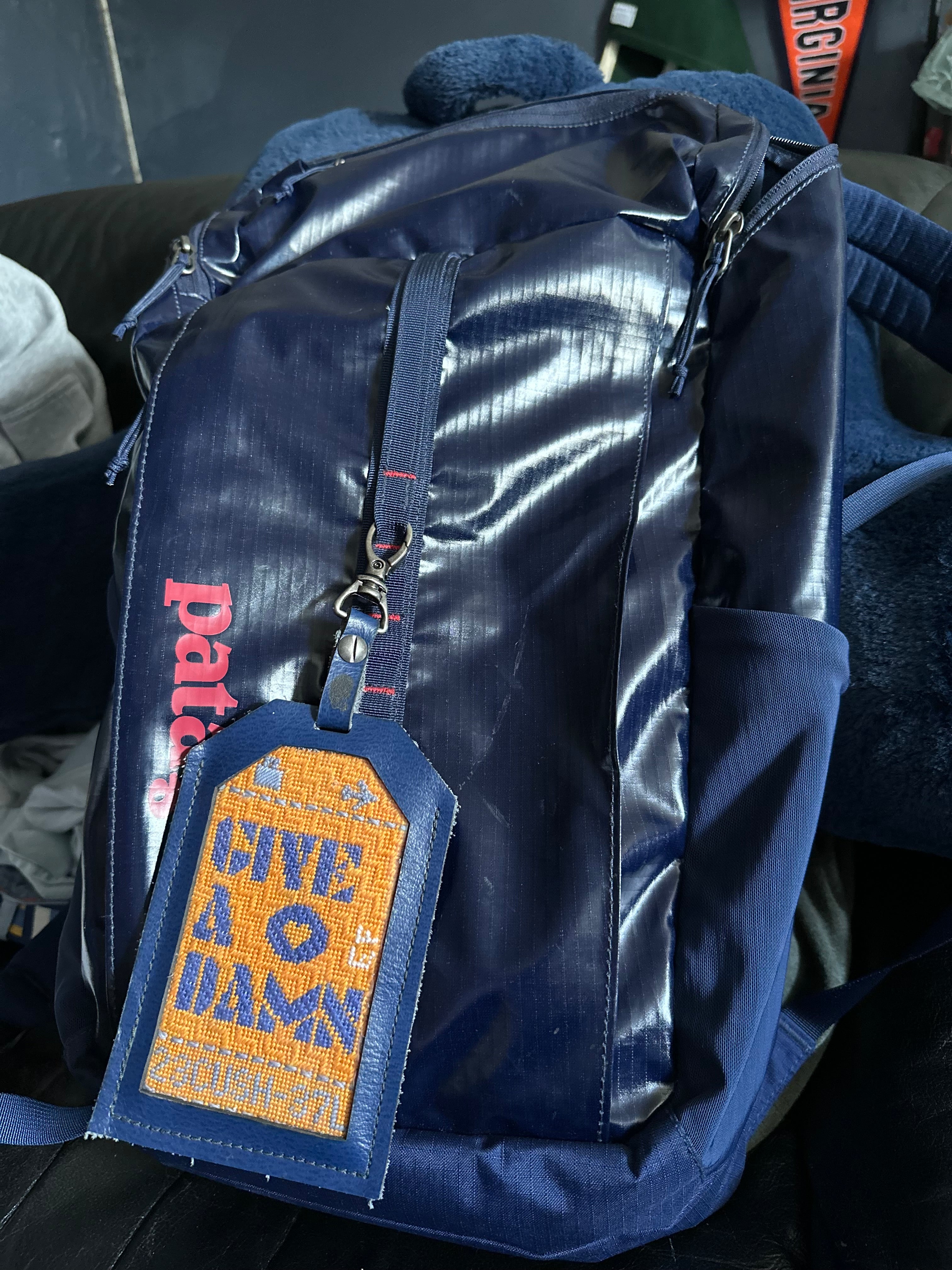 Give A Damn Retro Travel Tag Needlepoint Canvas