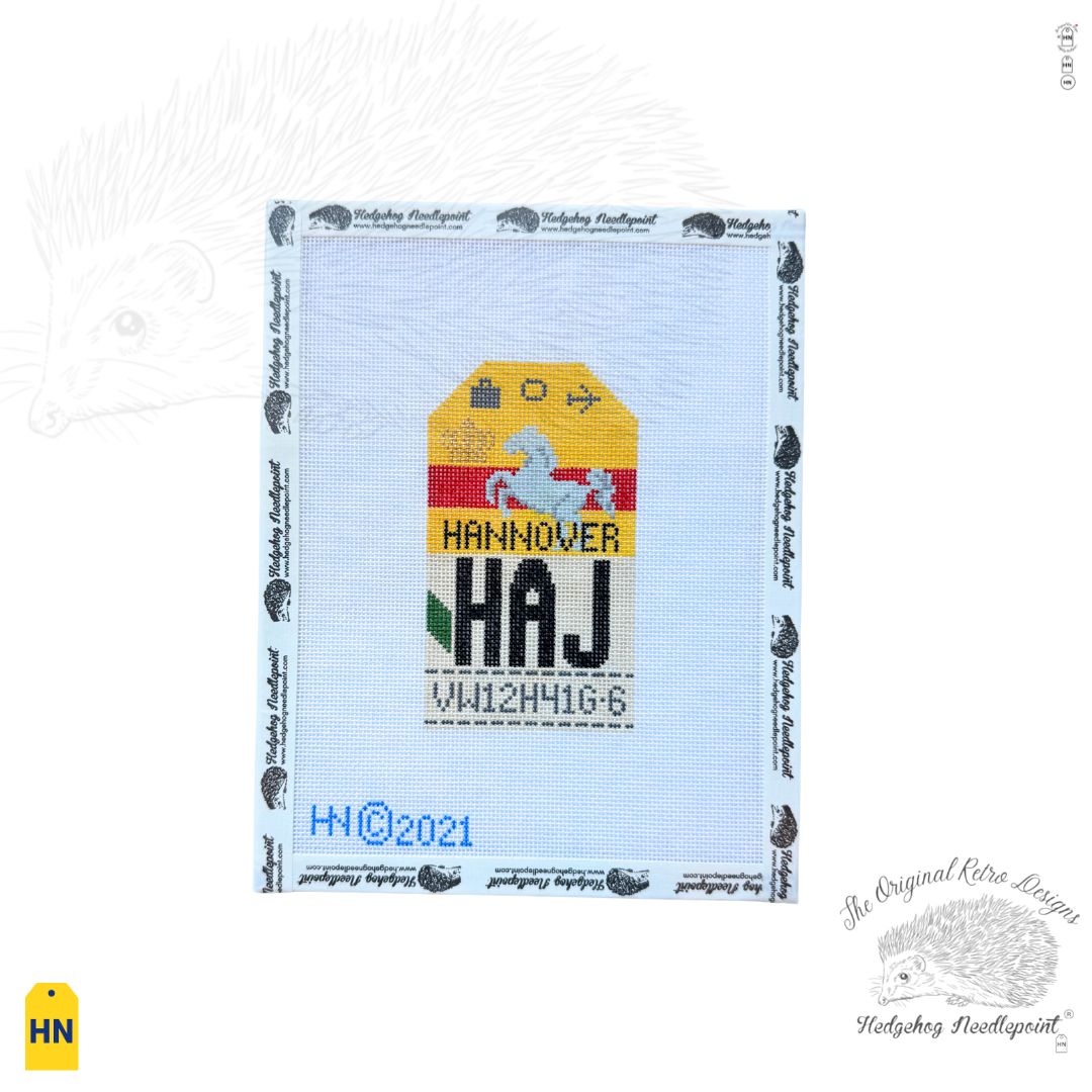 Hannover Retro Travel Tag Needlepoint Canvas