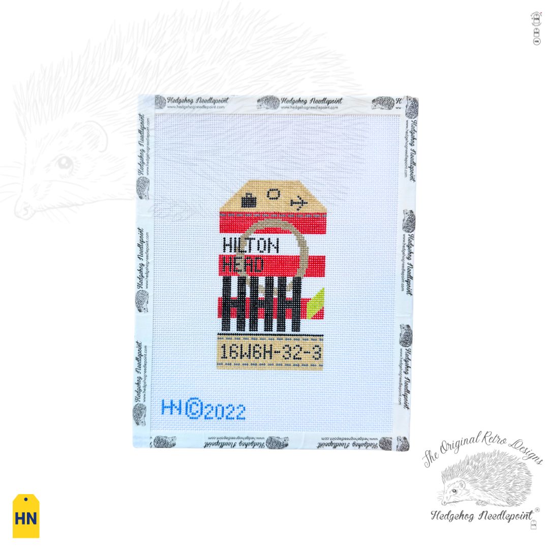 Hilton Head Retro Travel Tag Needlepoint Canvas