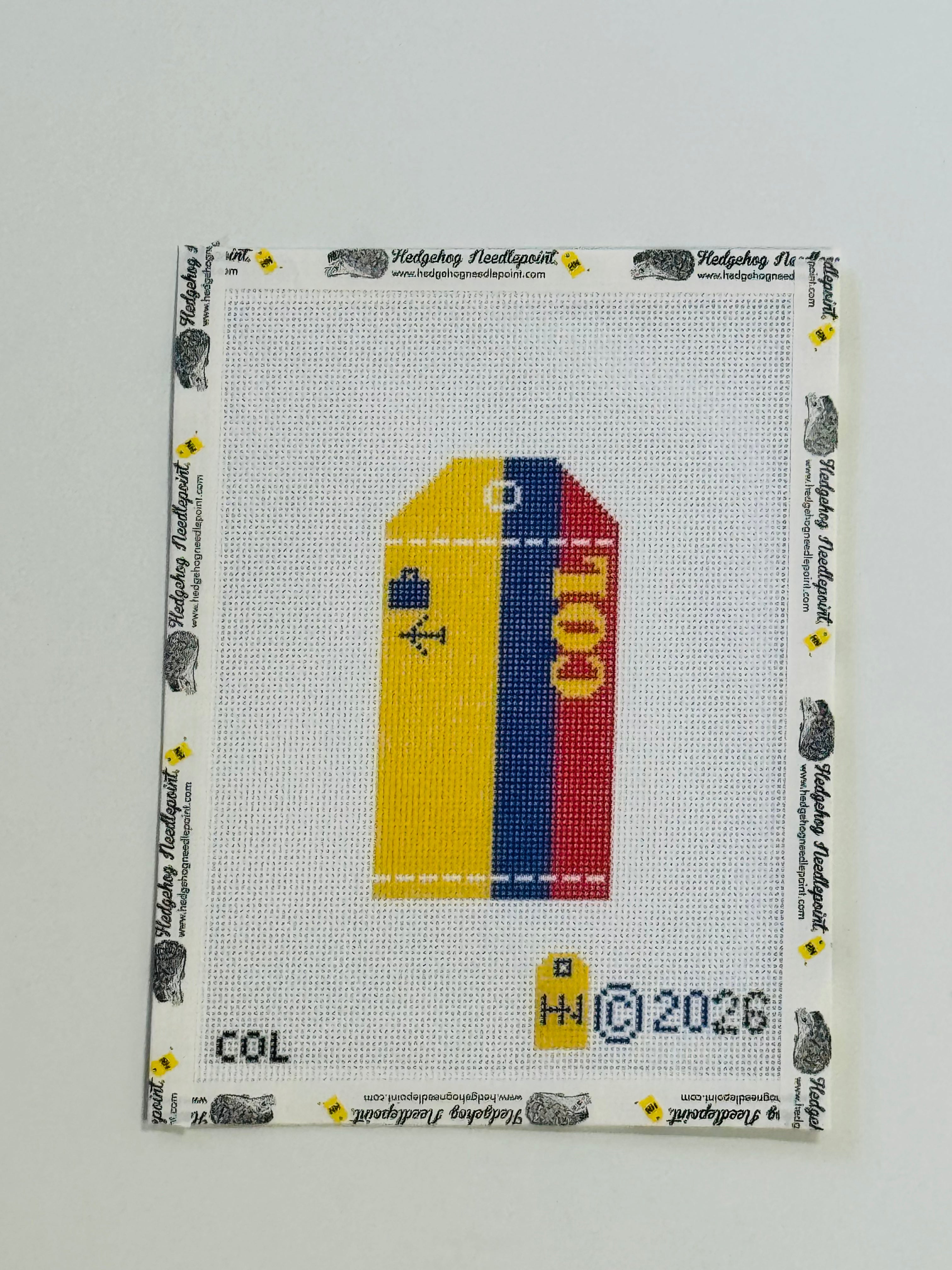 Colombia Wee Flag Travel Tag Needlepoint Canvas