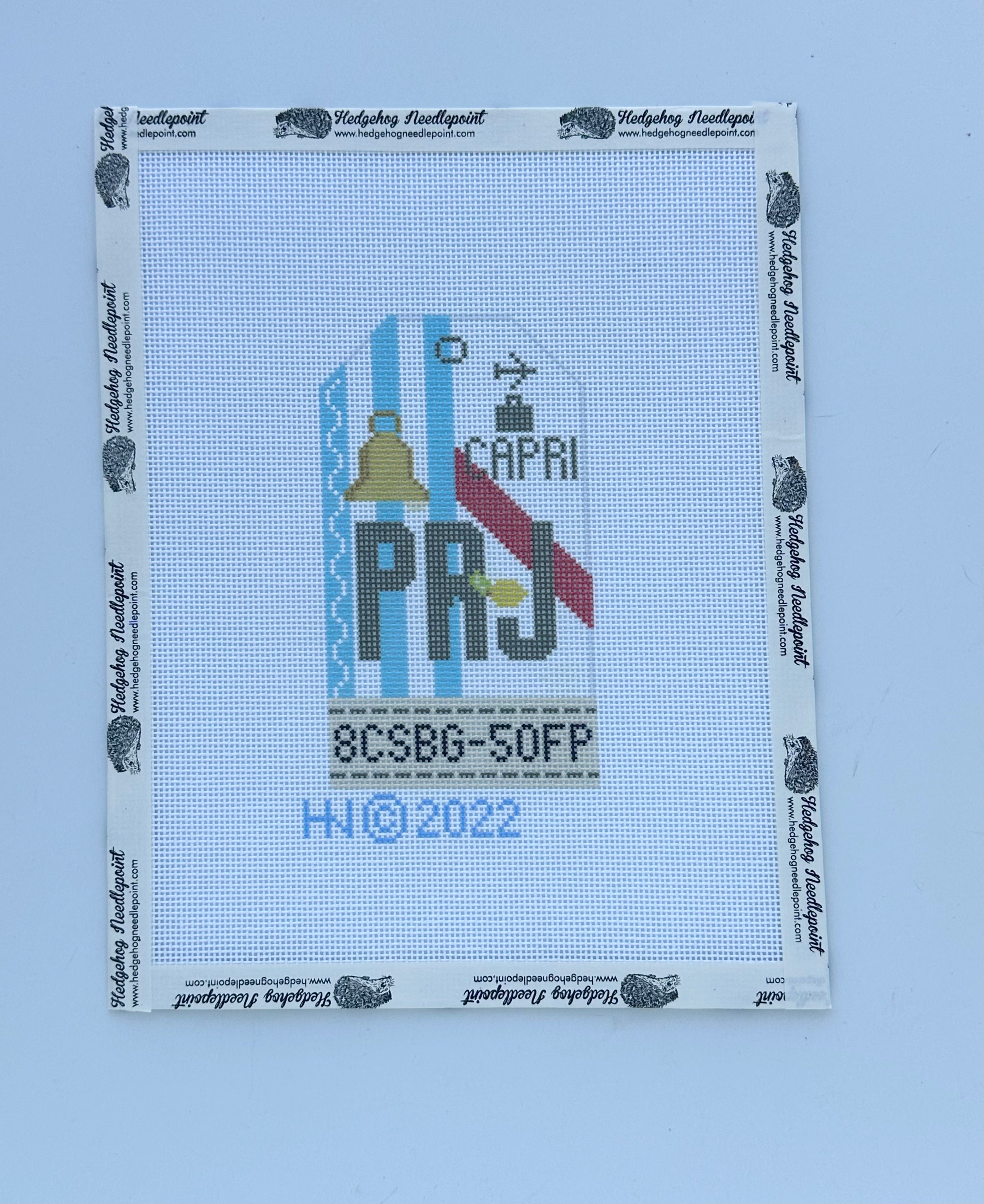 Capri Retro Travel Tag Needlepoint Canvas