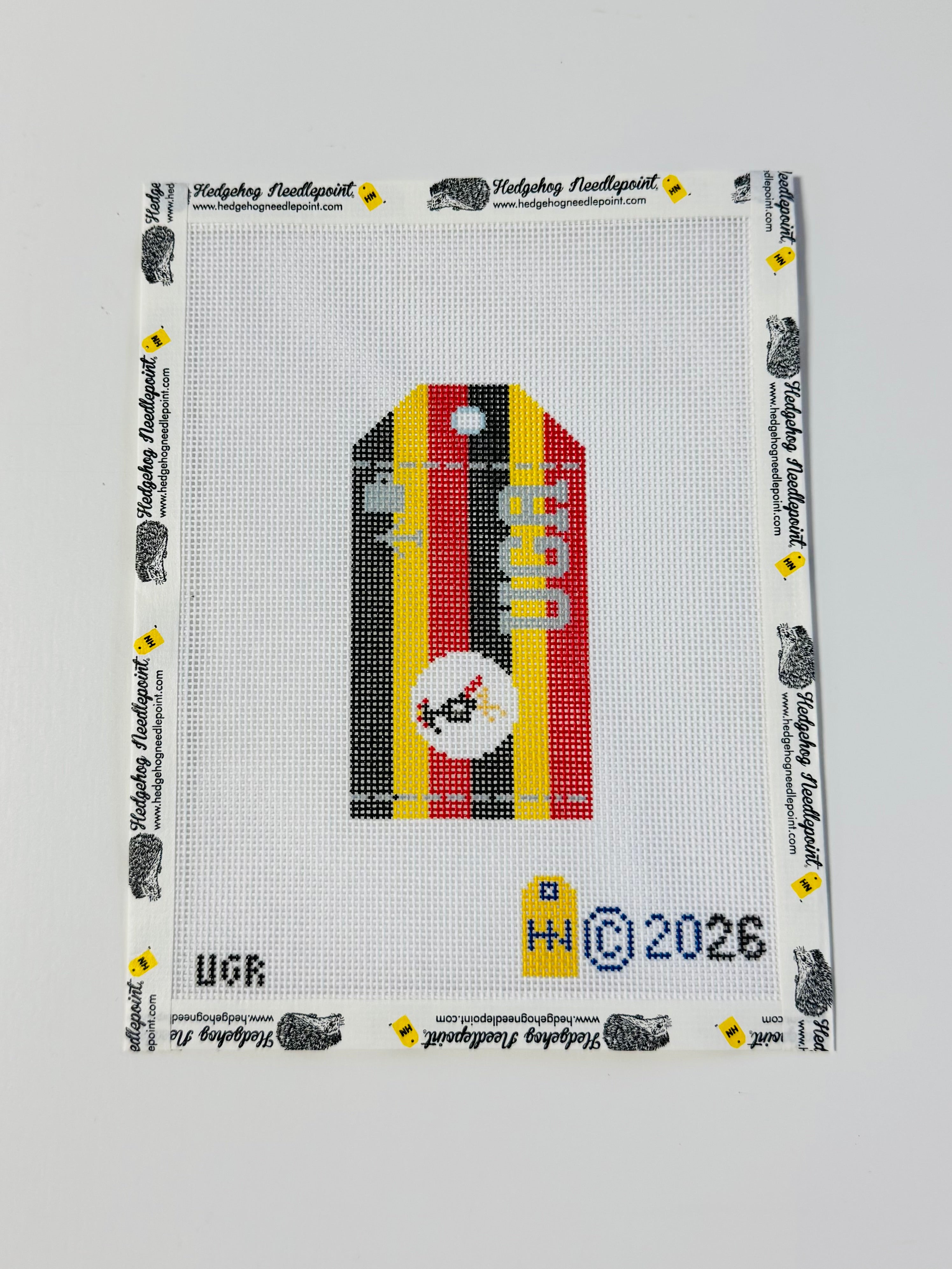 Uganda Wee Flag Travel Tag Needlepoint Canvas