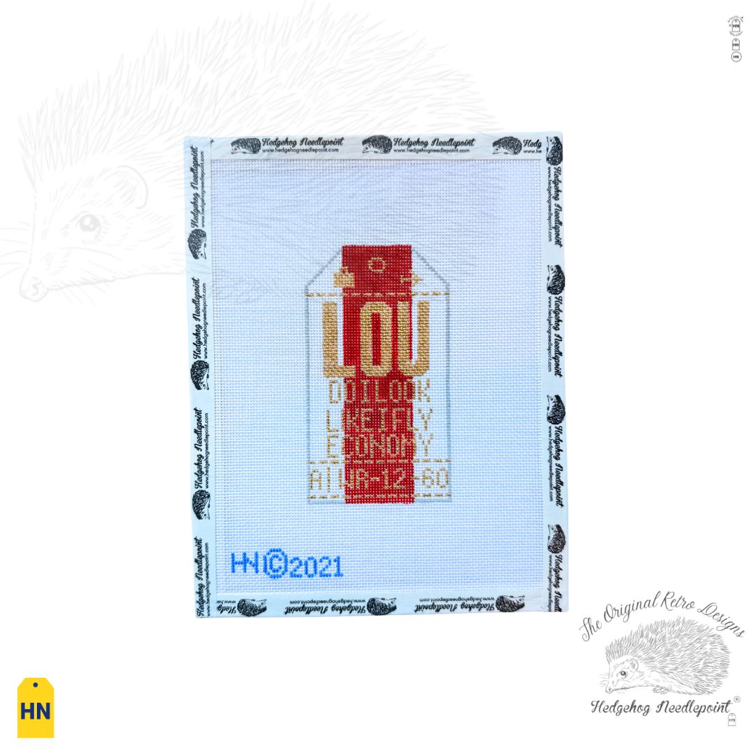 LOU Retro Travel Tag Needlepoint Canvas