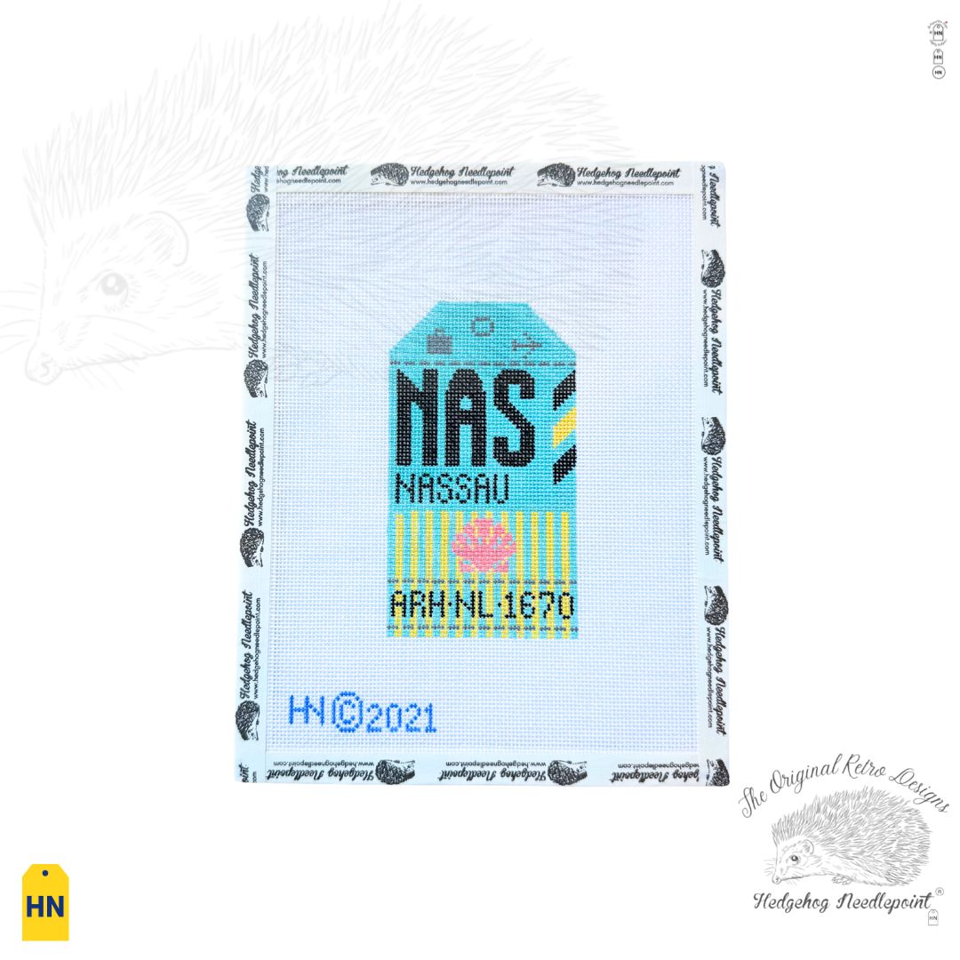 Nassau Retro Travel Tag Needlepoint Canvas
