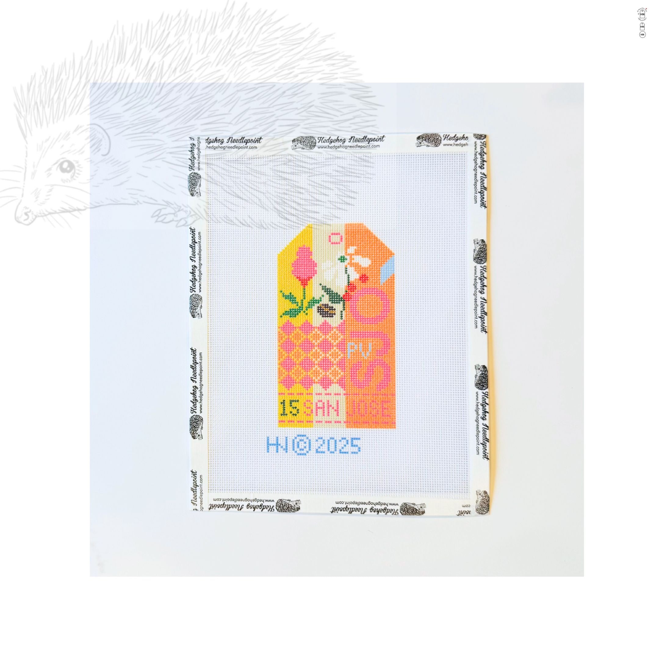 San Jose Costa Rica Retro Travel Tag Needlepoint Canvas