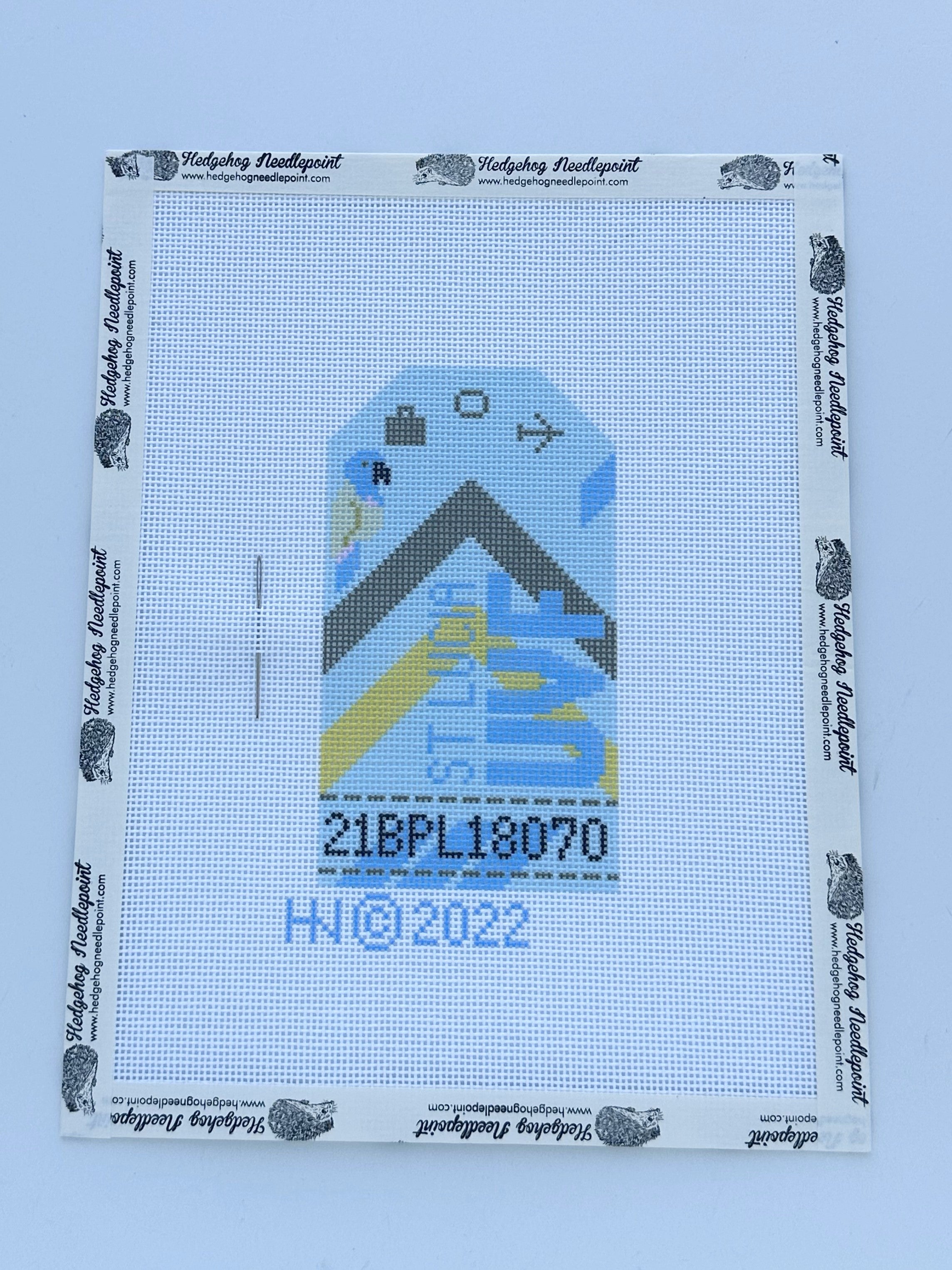 St Lucia Retro Travel Tag Needlepoint Canvas