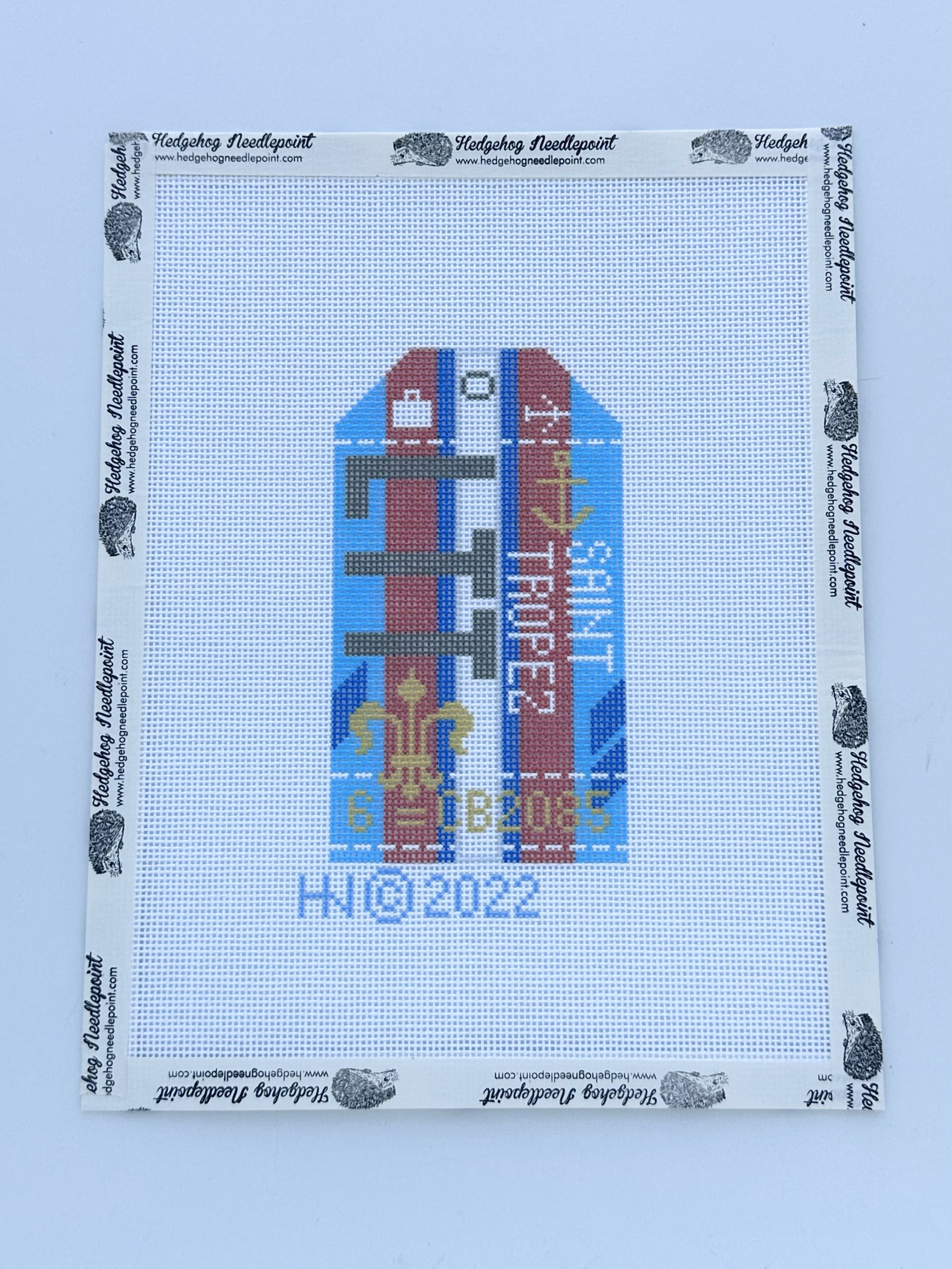 St Tropez Retro Travel Tag Needlepoint Canvas