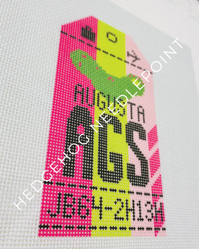 Augusta Retro Travel Tag Needlepoint Canvas