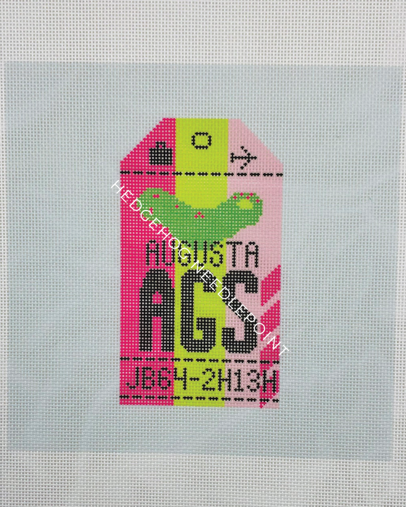Augusta Retro Travel Tag Needlepoint Canvas