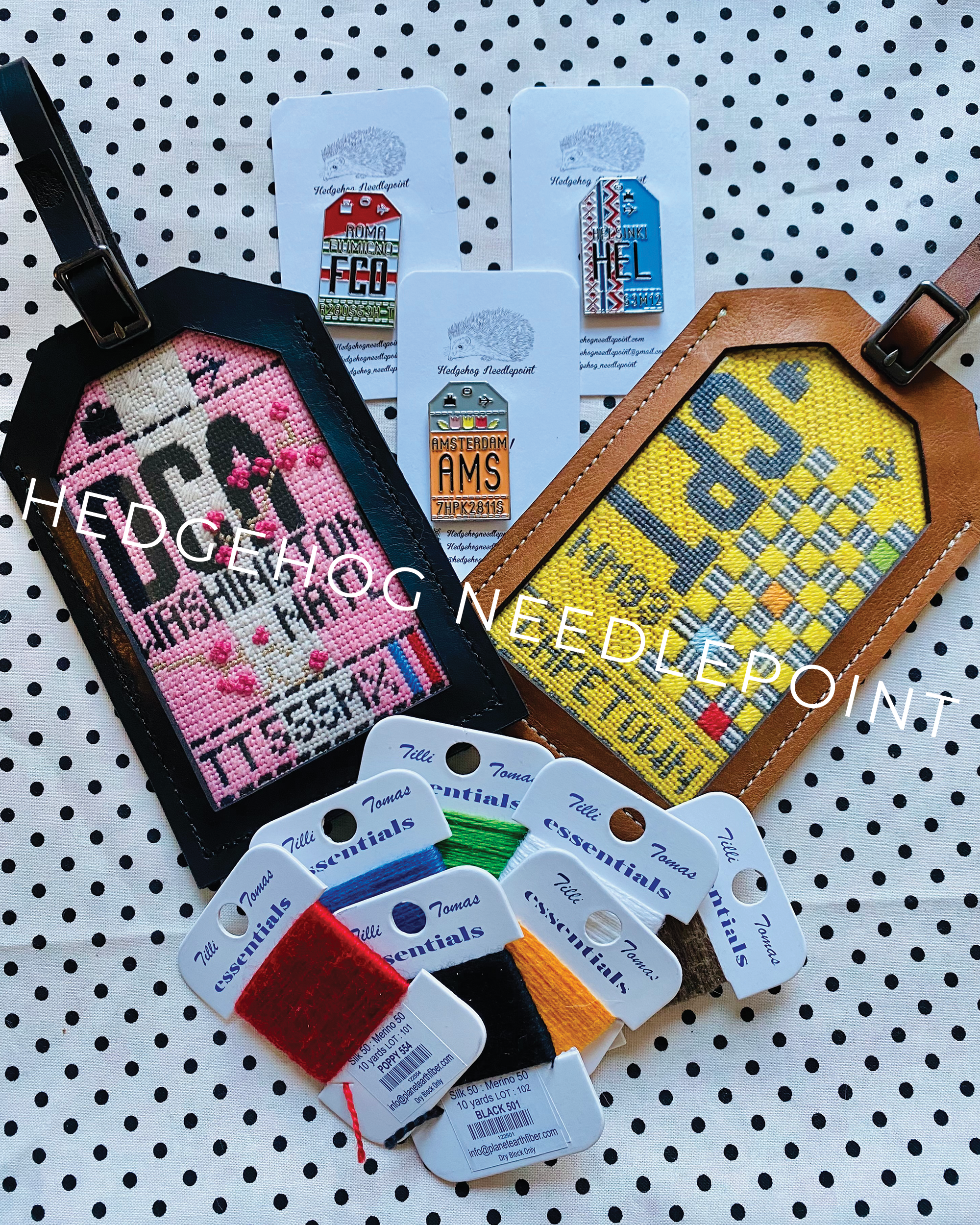 Black Leather Luggage Tag