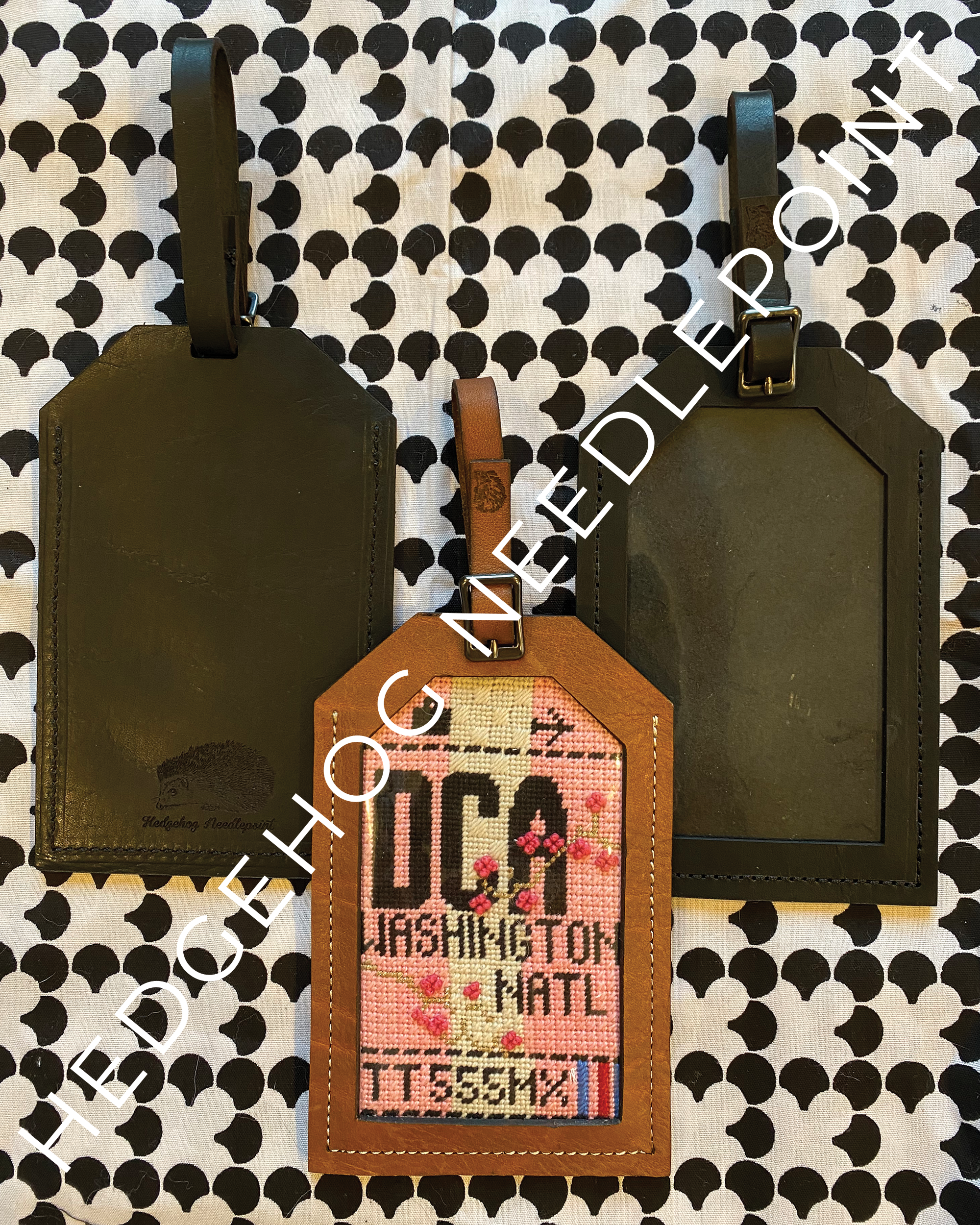 Black Leather Luggage Tag