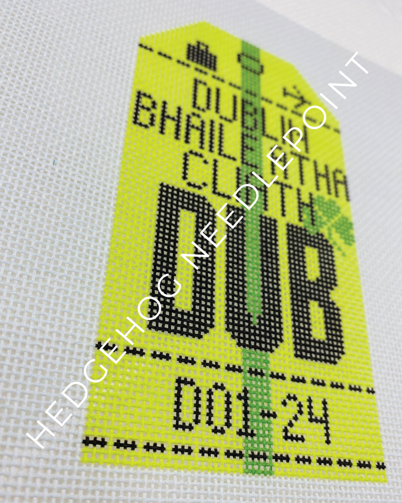 Dublin Retro Travel Tag Needlepoint Canvas