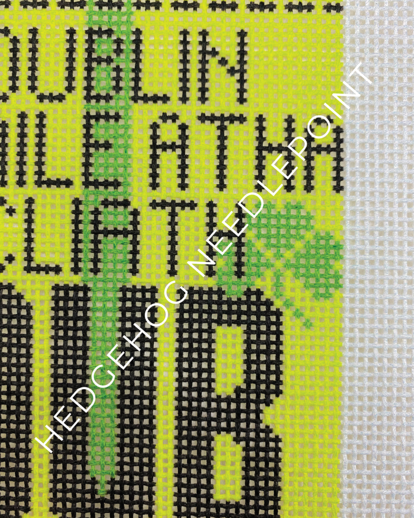 Dublin Retro Travel Tag Needlepoint Canvas