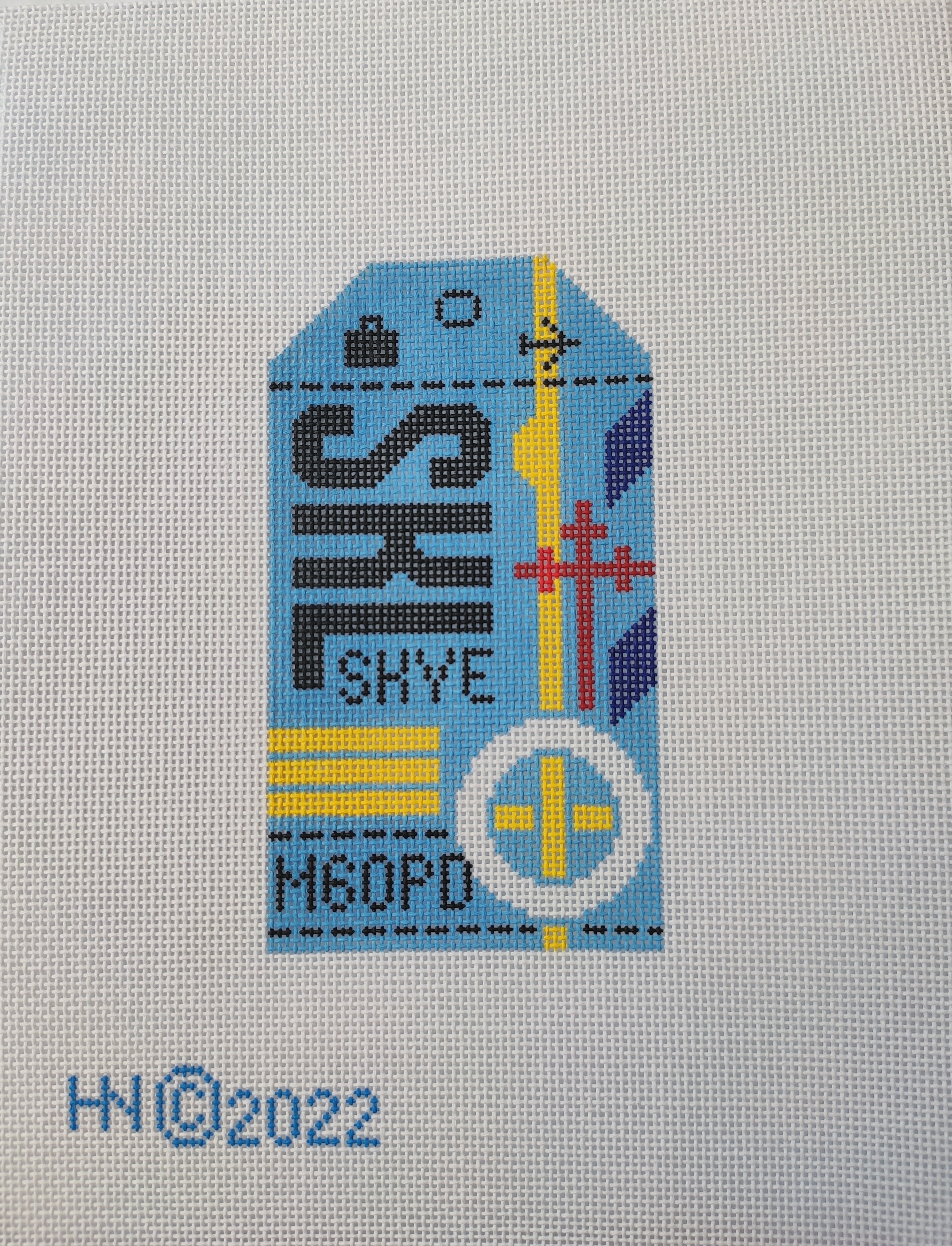 Isle of Skye Retro Travel Tag Needlepoint Canvas