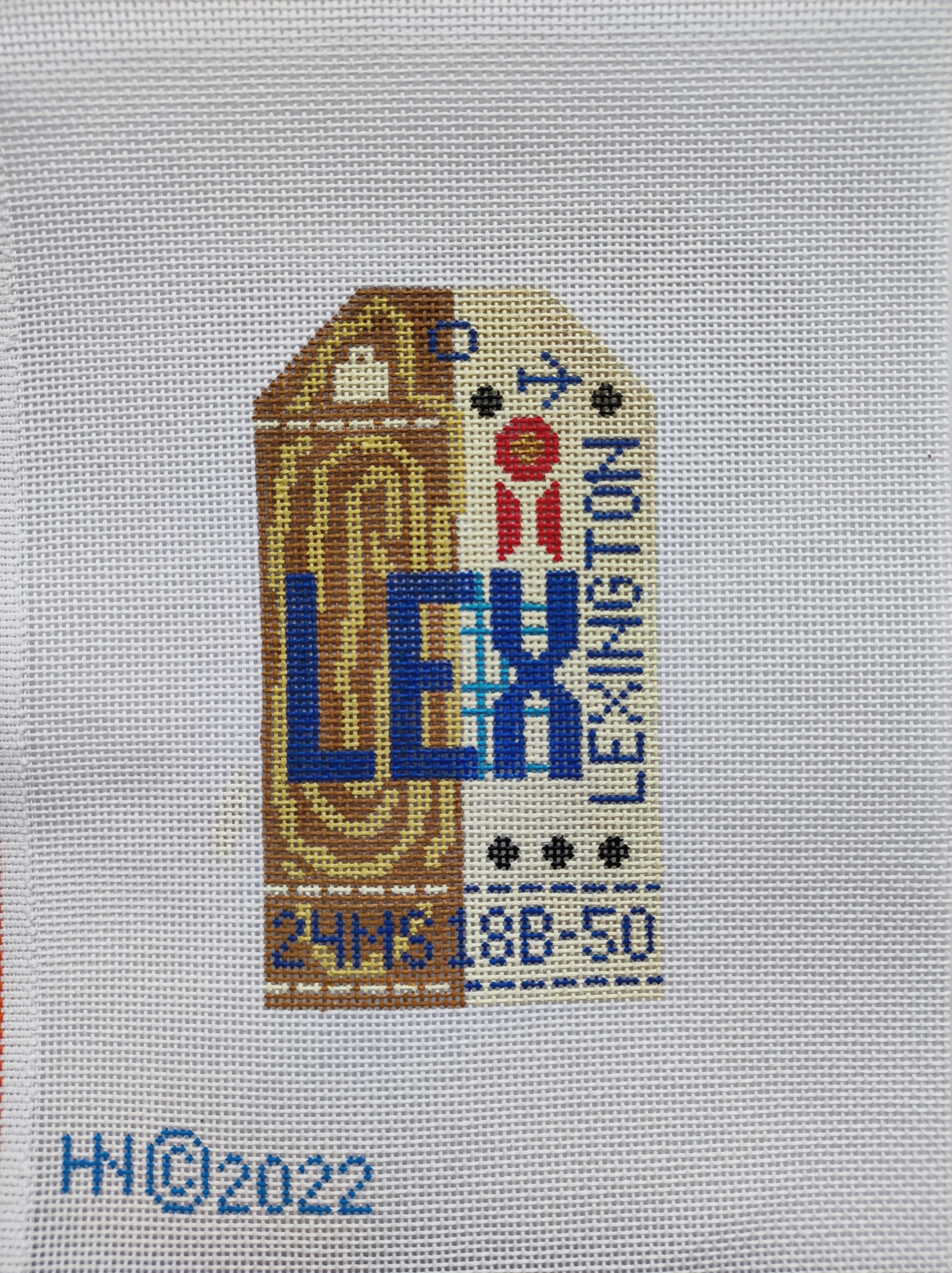 Lexington Retro Travel Tag Needlepoint Canvas