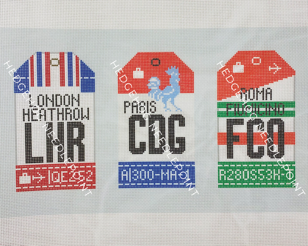 London Paris Rome Tour Stitch Printed™️ Needlepoint Canvas
