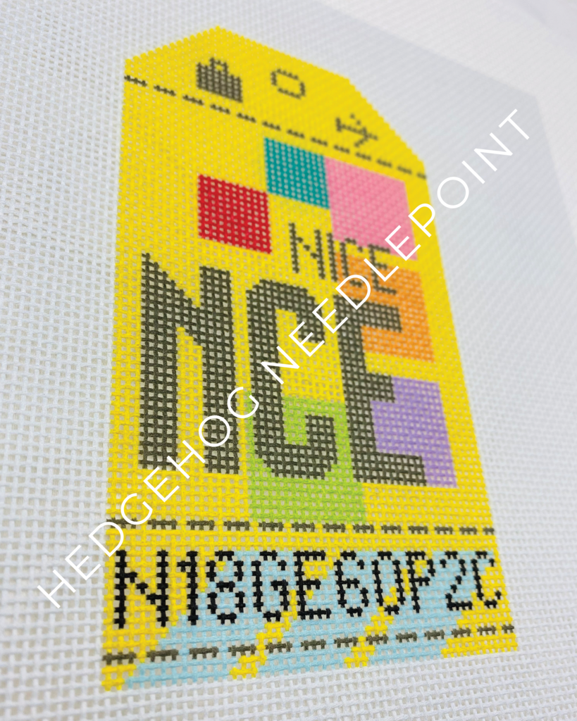 Nice Retro Travel Tag Needlepoint Canvas