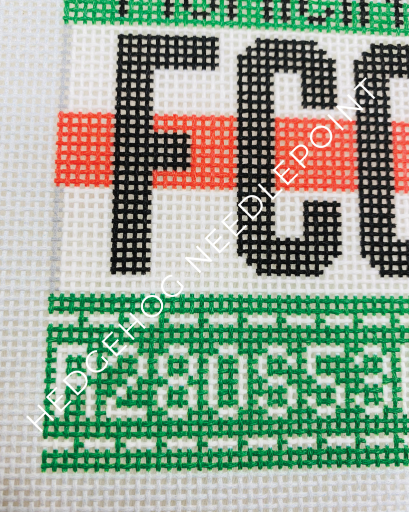Rome Retro Travel Tag Needlepoint Canvas