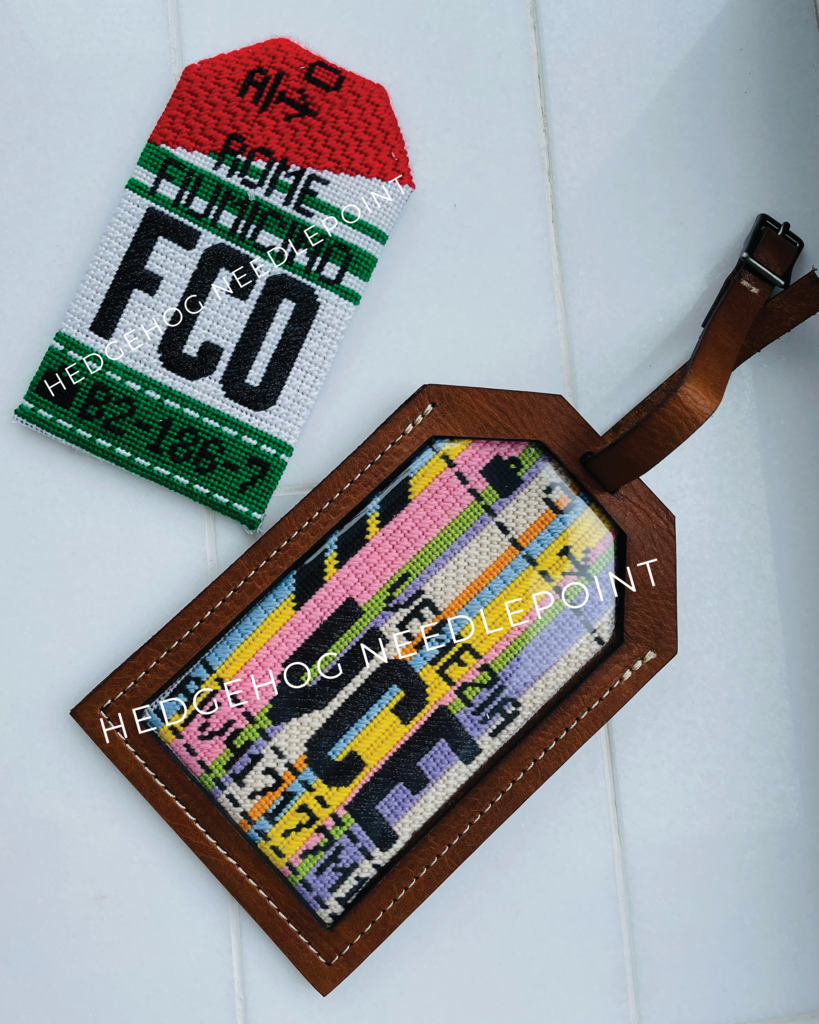 Brown Leather Luggage Tag