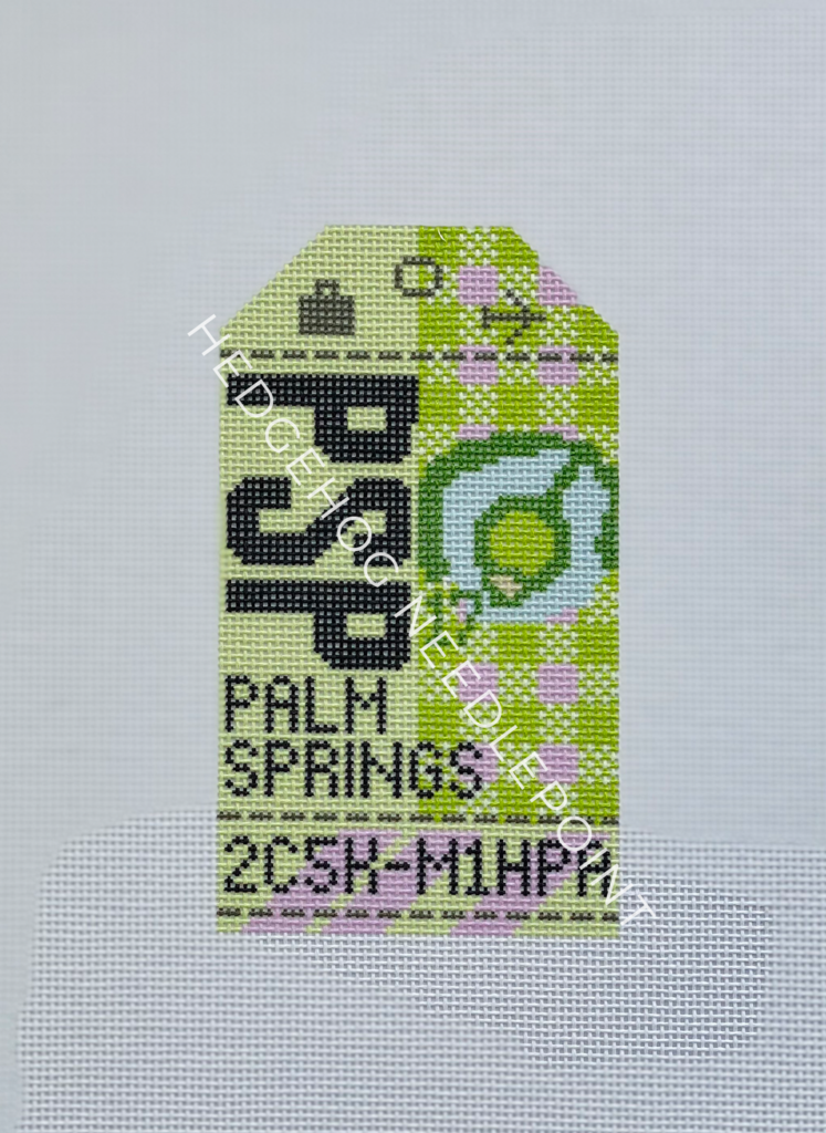 Palm Springs Retro Travel Tag Needlepoint Canvas