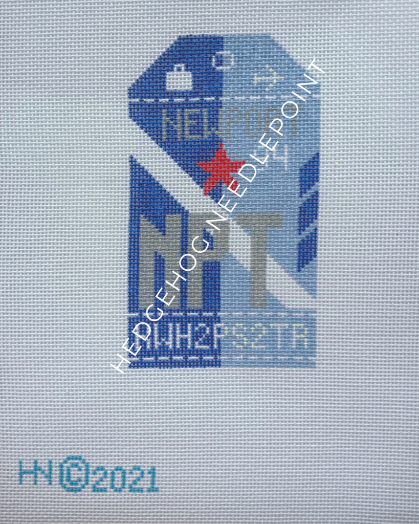 Newport Retro Travel Tag Needlepoint Canvas