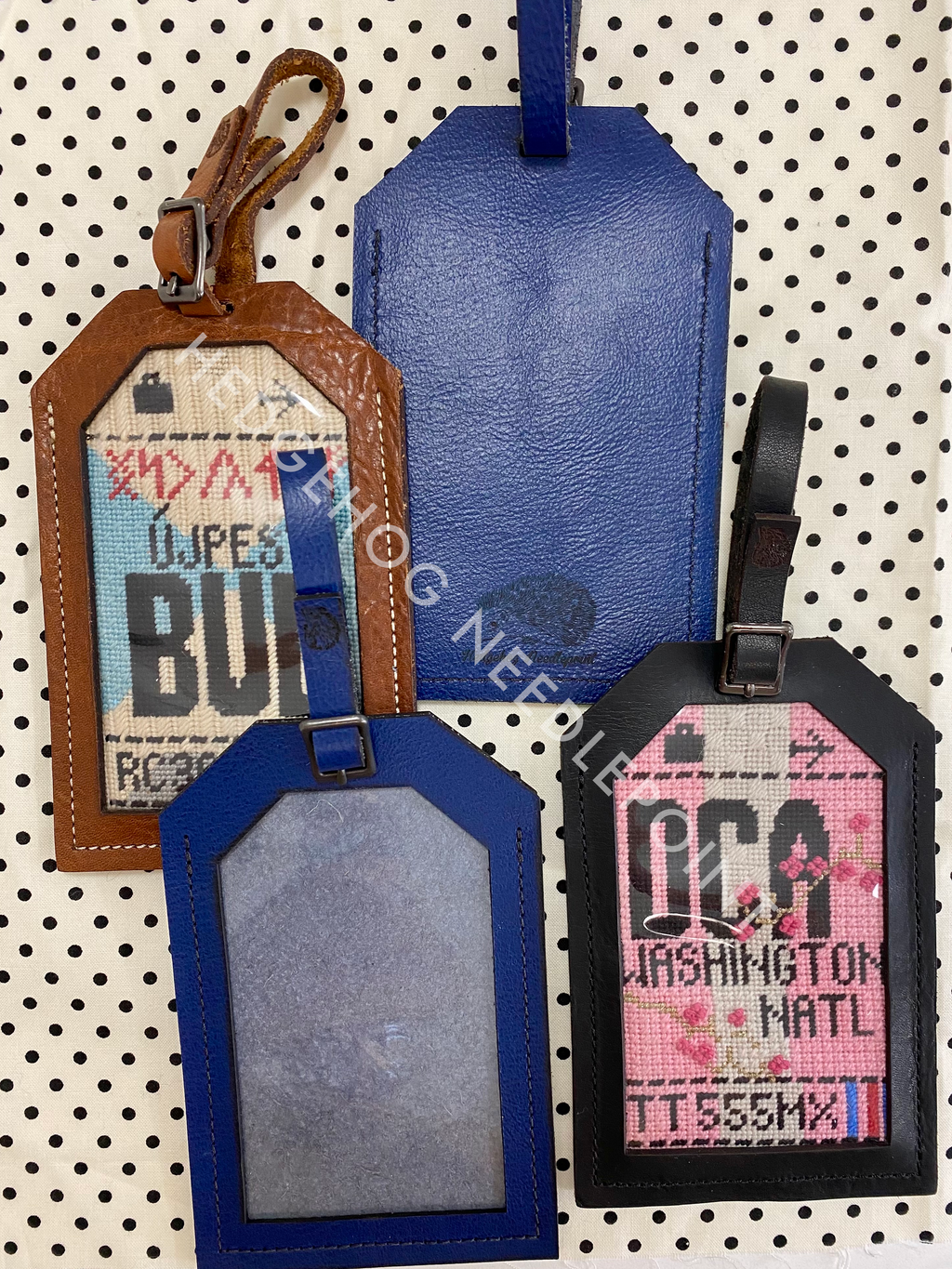 Embroidered luggage tags with snaps sales