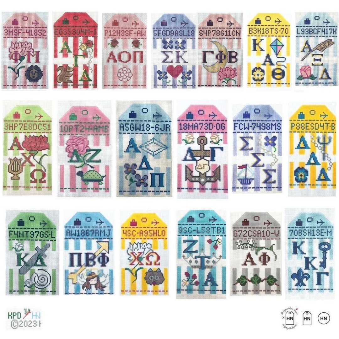 Greek Sorority Retro Travel Tags