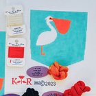 Aqua Pelican Pocket Kate Rhees Collab Needlepoint Canvas