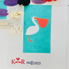 Aqua Pelican Sunglasses Kate Rhees Collab Needlepoint Canvas