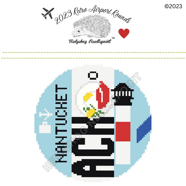 Paris Retro Airport Round Stitch Printed™️ Needlepoint Canvas – Hedgehog  Needlepoint