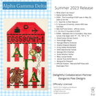 Alpha Gamma Delta Retro Travel Tag Stitch Printed™️ Needlepoint Canvas