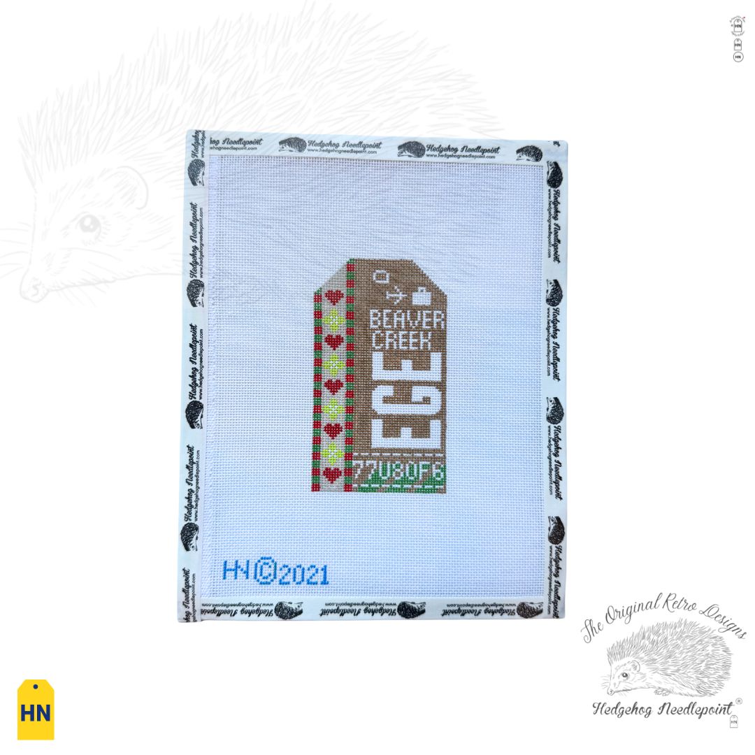 Beaver Creek Retro Travel Tag Needlepoint Canvas