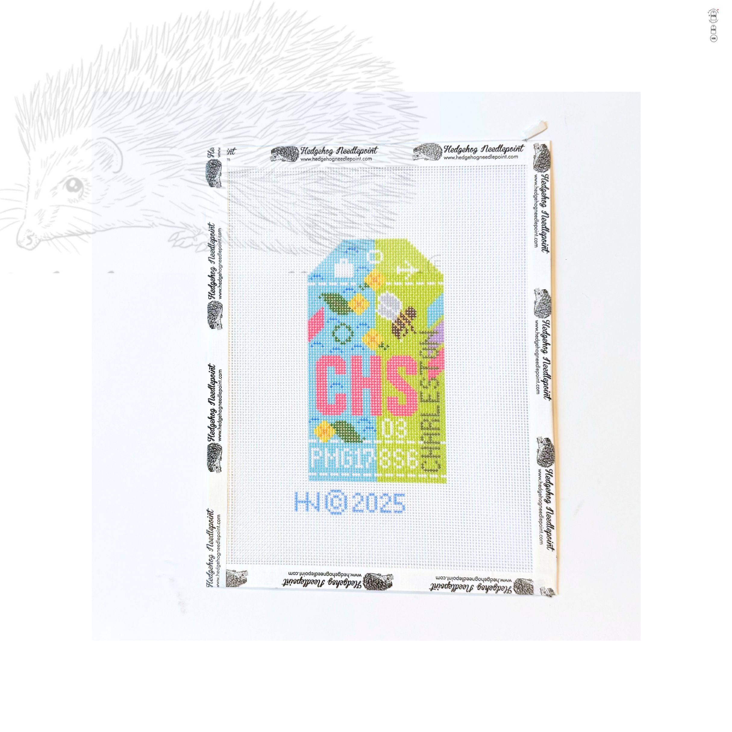 Charleston 2.0 Retro Travel Tag Needlepoint Canvas
