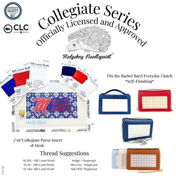 University of Mississippi Purse Insert Needlepoint Canvas