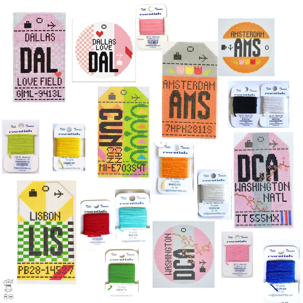 Dallas Love Retro Travel Tag Thread Packet Kit