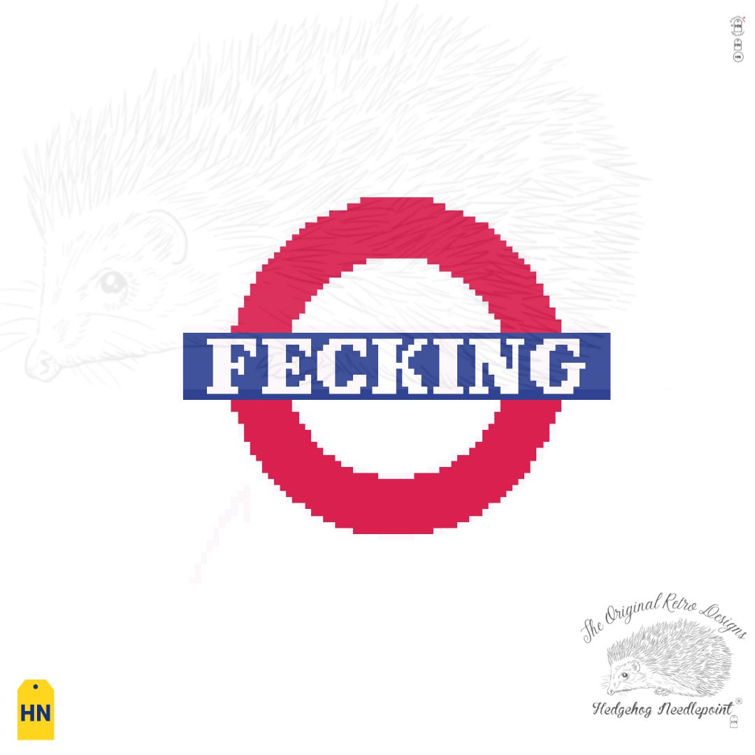 "Fecking" Naughty Underground Coasters Needlepoint Canvas PREORDER
