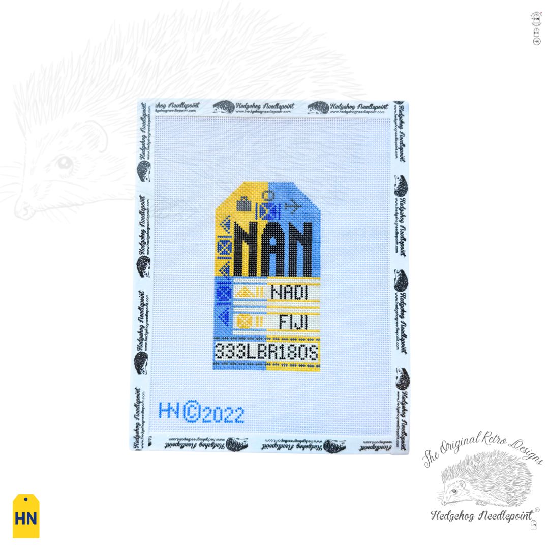 Fiji Retro Travel Tag Needlepoint Canvas