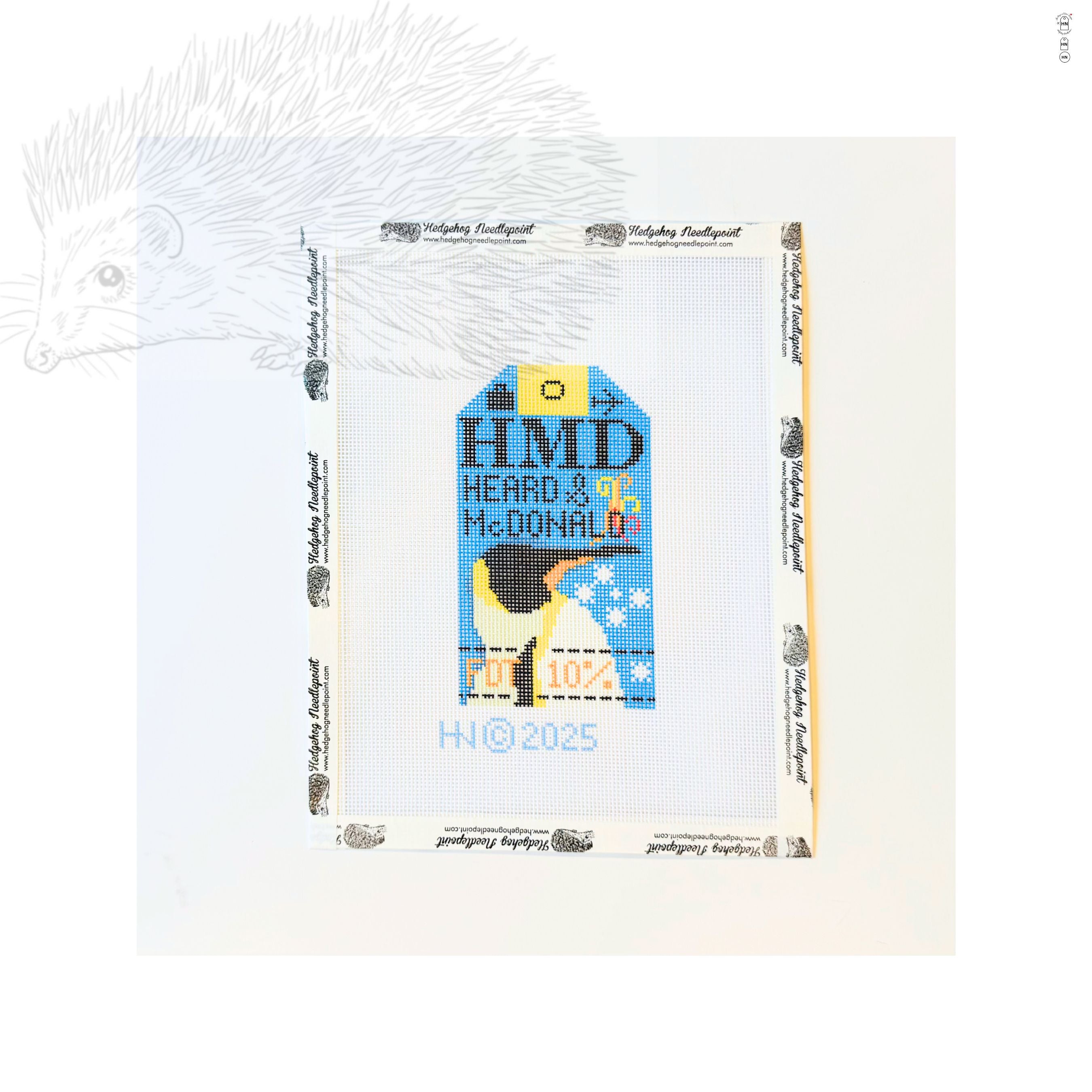 Heard and McDonald Travel Tag Needlepoint Canvas
