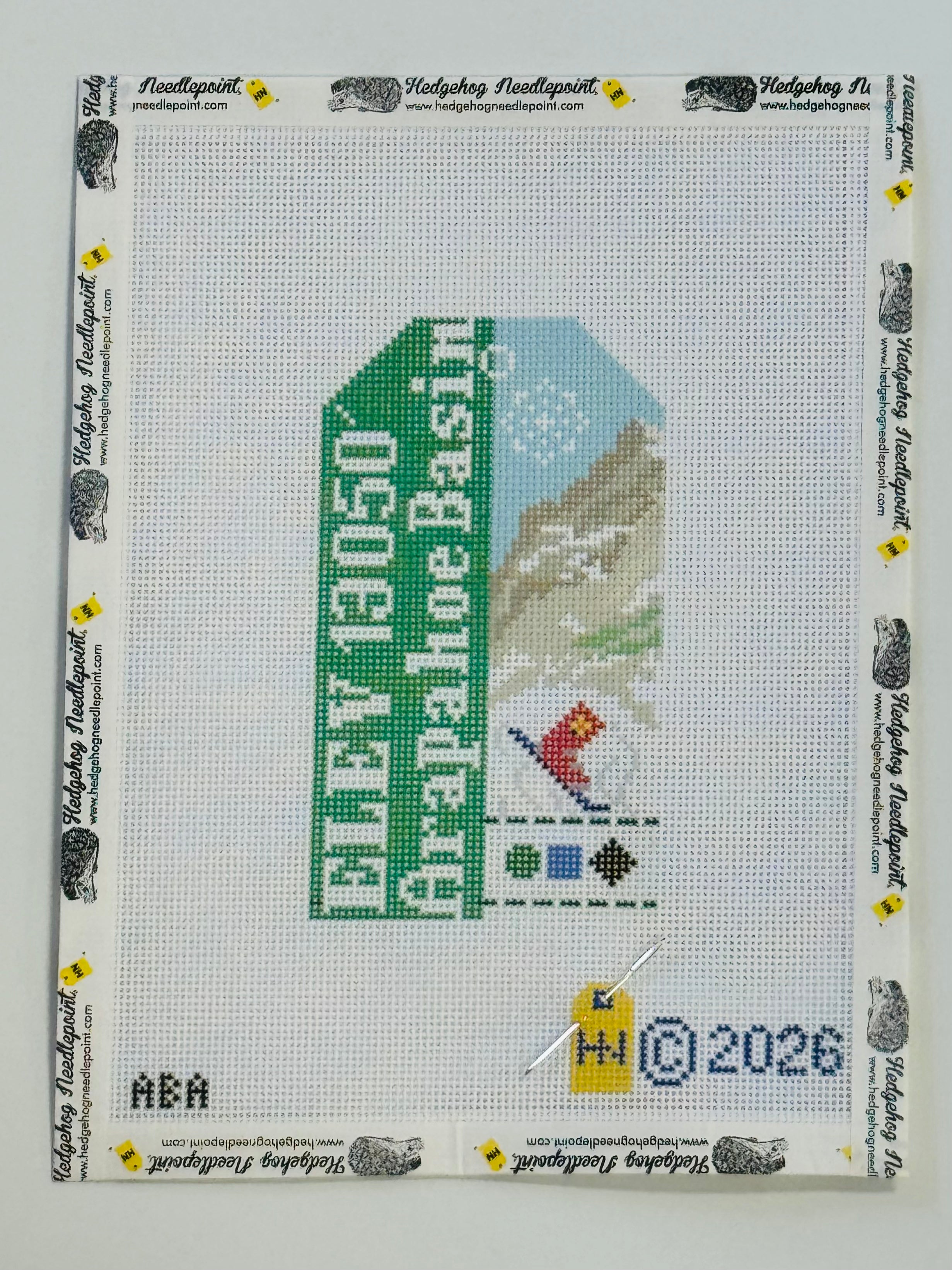Arapahoe Basin Ski Pass Retro Travel Tag Needlepoint Canvas