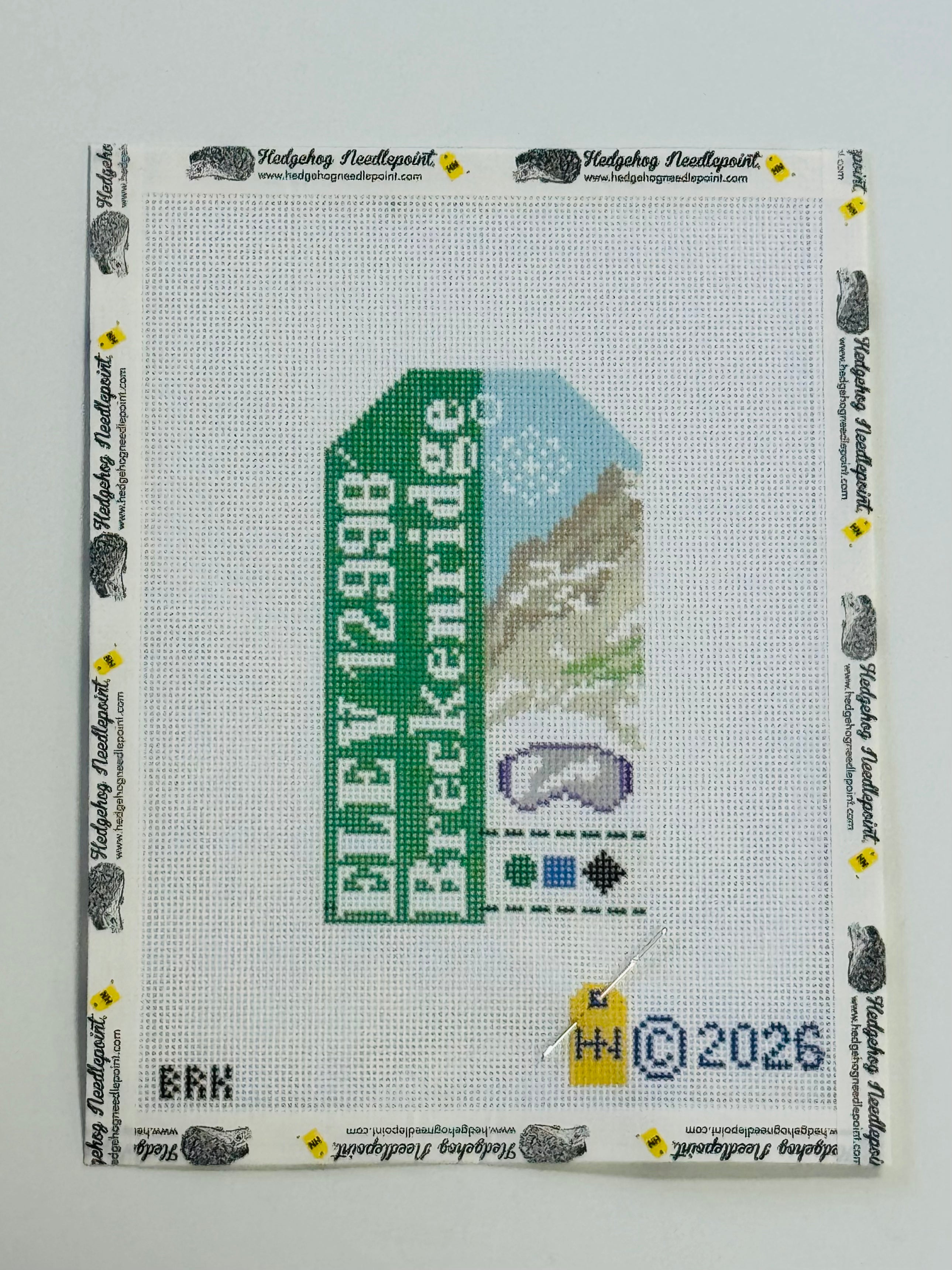 Breckenridge Ski Pass Retro Travel Tag Needlepoint Canvas