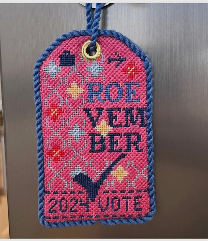 Roevember Retro Travel Tag Needlepoint Canvas